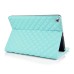 Elegant Grid Pattern Sleep Wake Flip Folio Stand Leather Case Cover With Two Grooves For iPad Air iPad 5 - Light Blue