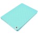 Elegant Grid Pattern Sleep Wake Flip Folio Stand Leather Case Cover With Two Grooves For iPad Air iPad 5 - Light Blue