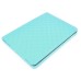 Elegant Grid Pattern Sleep Wake Flip Folio Stand Leather Case Cover With Two Grooves For iPad Air iPad 5 - Light Blue