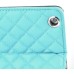 Elegant Grid Pattern Sleep Wake Flip Folio Stand Leather Case Cover With Two Grooves For iPad Air iPad 5 - Light Blue