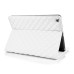 Elegant Grid Pattern Sleep Wake Flip Folio Stand Leather Case Cover With Two Grooves For iPad Air iPad 5 - White