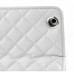 Elegant Grid Pattern Sleep Wake Flip Folio Stand Leather Case Cover With Two Grooves For iPad Air iPad 5 - White