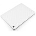 Elegant Grid Pattern Sleep Wake Flip Folio Stand Leather Case Cover With Two Grooves For iPad Air iPad 5 - White