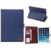 Elegant Horse Skin Sleep / Wake Function Magnetic Stand Flip Leather Case with Card Slot for iPad Air 2 ( iPad 6 ) - Dark Blue