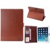 Elegant Horse Skin Sleep / Wake Function Magnetic Stand Flip Leather Case with Card Slot for iPad Air 2 ( iPad 6 ) - Dark Brown