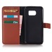 Elegant Lichi Grain  Flip  PU Leather Case Stand Cover with Card Slot for Samsung Galaxy S7 Edge G935 -Dark brown