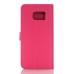 Elegant Lichi Grain  Flip  PU Leather Case Stand Cover with Card Slot for Samsung Galaxy S7 Edge G935 -Rose red