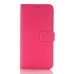 Elegant Lichi Grain  Flip  PU Leather Case Stand Cover with Card Slot for Samsung Galaxy S7 Edge G935 -Rose red