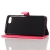 Elegant Lichi Grain  Flip  PU Leather Case Stand Cover with Card Slot for iPhone 7 - Magenta