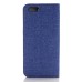 Elegant Linen Pattern PU Leather Flip Wallet Case for iPhone 7 - Blue