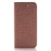 Elegant Linen Pattern PU Leather Flip Wallet Case for iPhone 7 - Brown