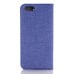 Elegant Linen Pattern PU Leather Flip Wallet Case for iPhone 7 - Light blue