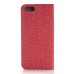 Elegant Linen Pattern PU Leather Flip Wallet Case for iPhone 7 - Red