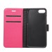 Elegant Litchi Grain Magnetic Stand Flip Leather Case for iPhone 7 - Magenta