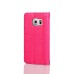 Elegant Magnet Inlaid Stand Flip Crazy Horse Leather Case with Card Slot for Samsung Galaxy S7 Edge G935- Rose red