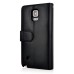 Elegant Magnetic Stand Folio Leather Case with Card Slot for Samsung Galaxy Note 4 - Black