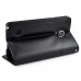 Elegant Magnetic Stand Folio Leather Case with Card Slot for Samsung Galaxy Note 4 - Black