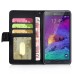 Elegant Magnetic Stand Folio Leather Case with Card Slot for Samsung Galaxy Note 4 - Black