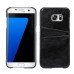 Elegant Oil Wax Leather Back Case with Card Slot for Samsung Galaxy S7 Edge G935 - Black