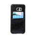 Elegant Oil Wax Leather Back Case with Card Slot for Samsung Galaxy S7 Edge G935 - Black