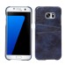 Elegant Oil Wax Leather Back Case with Card Slot for Samsung Galaxy S7 Edge G935 - Dark blue