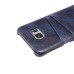 Elegant Oil Wax Leather Back Case with Card Slot for Samsung Galaxy S7 Edge G935 - Dark blue