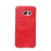 Elegant Oil Wax Leather Back Case with Card Slot for Samsung Galaxy S7 Edge G935 - Red