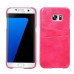 Elegant Oil Wax Leather Back Case with Card Slot for Samsung Galaxy S7 Edge G935 - Rose red