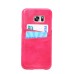 Elegant Oil Wax Leather Back Case with Card Slot for Samsung Galaxy S7 Edge G935 - Rose red