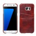 Elegant Oil Wax Leather Back Case with Card Slot for Samsung Galaxy S7 Edge G935 - Wine red