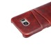 Elegant Oil Wax Leather Back Case with Card Slot for Samsung Galaxy S7 Edge G935 - Wine red