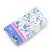 Elegant Rhinestone Magnetic Flip Leather Case with Card Slot Cover for iPhone 4/4S - Blue Flowers