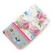 Elegant Rhinestone Magnetic Flip Leather Case with Card Slot Cover for iPhone 4/4S - Peony