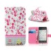 Elegant Rhinestone Magnetic Flip Leather Case with Card Slot Cover for iPhone 4/4S - Red Flowers