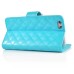 Elegant Slick Rhinestone Magnetic Snap PU Leather Folio Stand Case With Card Slots For iPhone 6 4.7 inch - Light Blue