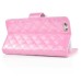 Elegant Slick Rhinestone Magnetic Snap PU Leather Folio Stand Case With Card Slots For iPhone 6 4.7 inch - Pink