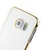 Elegant Transparent Clear Back Colored Frame Hard Case Phone Cover For Samsung Galaxy S6 Edge - Gold