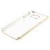 Elegant Transparent Clear Back Colored Frame Hard Case Phone Cover For Samsung Galaxy S6 Edge - Gold