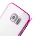 Elegant Transparent Clear Back Colored Frame Hard Case Phone Cover For Samsung Galaxy S6 Edge - Pink