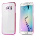 Elegant Transparent Clear Back Colored Frame Hard Case Phone Cover For Samsung Galaxy S6 Edge - Pink