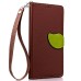 Elegant litchi Grain Leaf Design Leather Folio Case for Samsung Galaxy S7 Edge - Brown