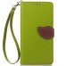 Elegant litchi Grain Leaf Design Leather Folio Case for Samsung Galaxy S7 Edge - Green