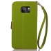 Elegant litchi Grain Leaf Design Leather Folio Case for Samsung Galaxy S7 Edge - Green