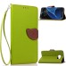 Elegant litchi Grain Leaf Design Leather Folio Case for Samsung Galaxy S7 Edge - Green