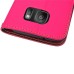 Elegant litchi Grain Leaf Design Leather Folio Case for Samsung Galaxy S7 Edge - Magenta