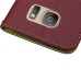 Elegant litchi Grain Leaf Design Leather Folio Case for Samsung Galaxy S7 G930 - Brown