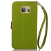 Elegant litchi Grain Leaf Design Leather Folio Case for Samsung Galaxy S7 G930 - Green