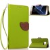 Elegant litchi Grain Leaf Design Leather Folio Case for Samsung Galaxy S7 G930 - Green