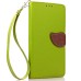 Elegant litchi Grain Leaf Design Leather Folio Case for Samsung Galaxy S7 G930 - Green