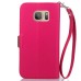 Elegant litchi Grain Leaf Design Leather Folio Case for Samsung Galaxy S7 G930 - Magenta